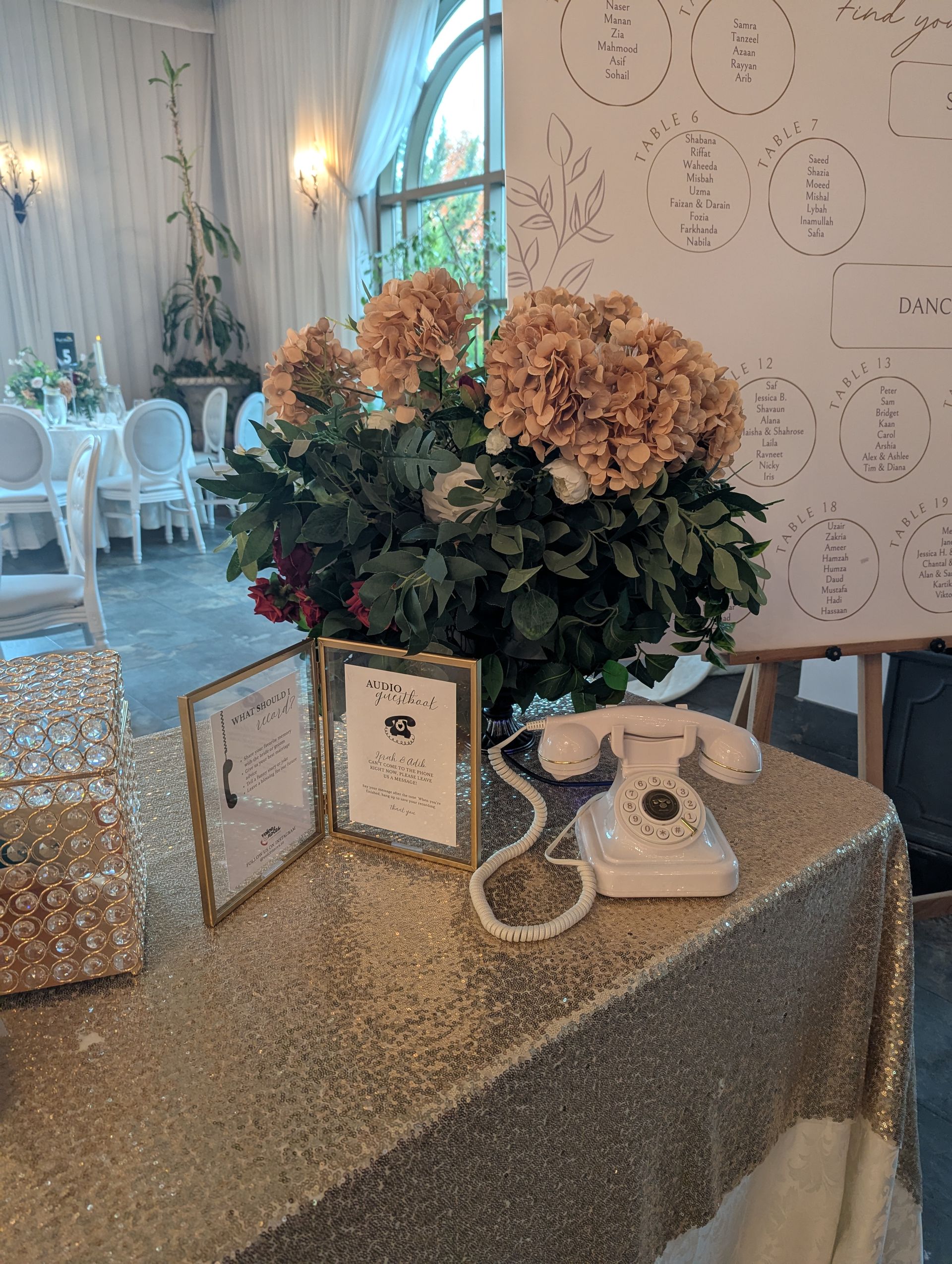 Vintage phone setup at event